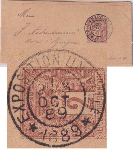Frankreich - 2 C. Sage Ganzsache/Streifband SST Exposition Universelle 1889