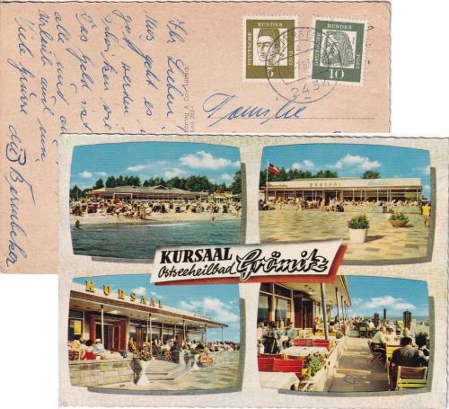 BRD - 2434 Lensterstrand 25.7.63 Tagesstempel AK Grömitz n. Offenau