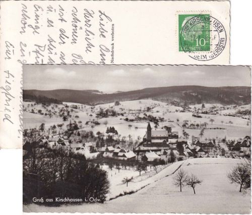 BRD - (16) Kirschhausen ü. Heppenheim Poststelle I entspr. Orts-AK 1958