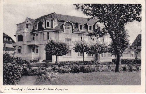 Niedersachsen - Bad Nenndorf Bundesbahn-Kurheim Kronprinz sw-AK 1956