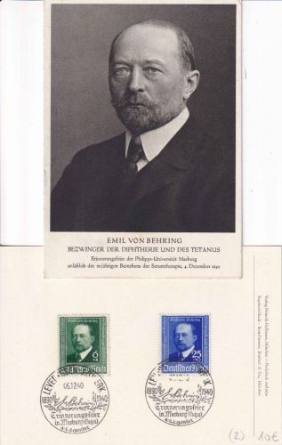DR - Leverkusen IG-Werk/Marburg Emil v. Bering 2 Sonderkarten 1940