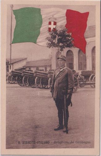 Italien - Esercito Italiano Artiglieria da Campagna AK mit Flagge ca. 1920