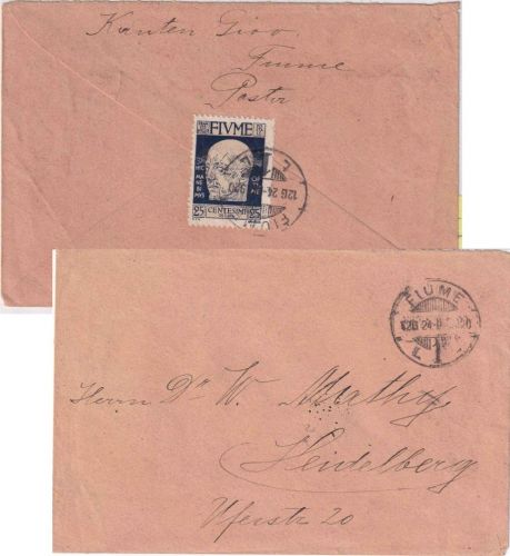 Italien/Fiume - 25 C. Annunzio Brief Fiume - Heidelberg 24.12.1920