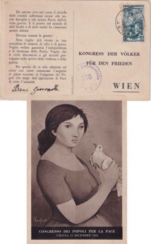 Italien - Termo dela Spezia Sonderkarte Friedenskongress Wien 1952