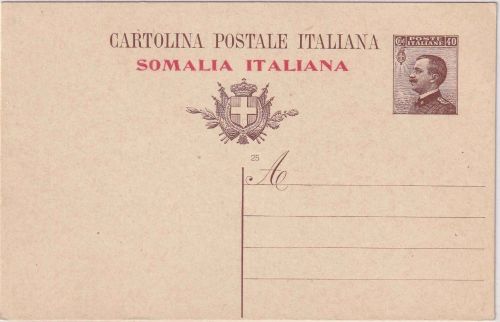 Italien/Somalia - 40 C. Victor E.III Ganzsache ungebraucht