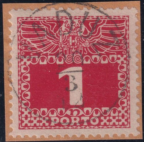Liechtenstein/Österreich - 1 H. Portomarke Vorläufer Briefstück Vaduz 20.3.12