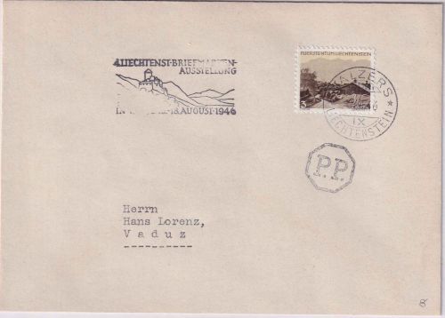 Liechtenstein - 3 Rp. Freimarke Drucksache Balzers - Vaduz 1946