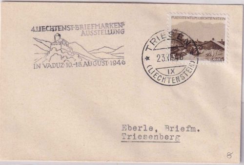Liechtenstein - 3 Rp. Freimarke Drucksache Triesen - Triesenberg 1946