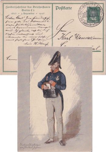 DR - 100 Jahre Briefpostamt Berlin C2 8 Pfg. Sonderganzsache ESST 1.12.1927
