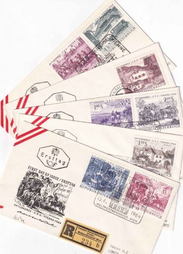 Österreich - Wien 1964 Weltpostkongress Satz/5 Schmuck-FDC