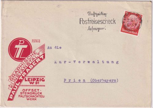 DR - Leipzig 1933 "Rechtzeitig Reisescheck besorgen !" illustr. Firmenbrief
