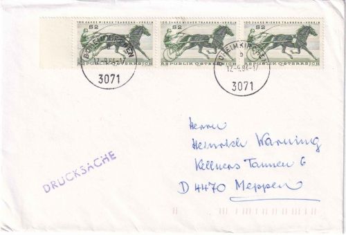 Österreich - 3x2 S. 100 J. Wiener Trabrennverein Drucksache Böheimkirchen 1984
