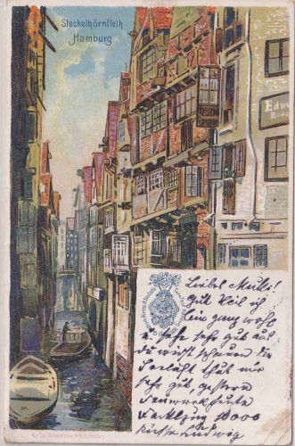 Hamburg - Steckelhörnfleth farb. AK für das IX. Dt. Turnfest 23.-27. Jul 1898