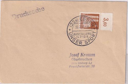 Bizone - Essen 1951 SST Ausstellung "Unser Sport" Drucksache n. Oberbrechen
