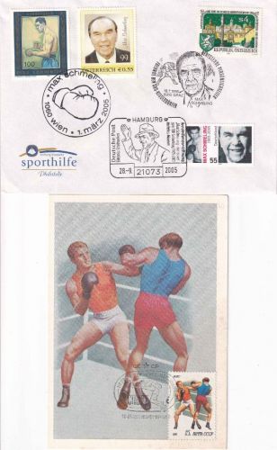 BRD/Europa - Sport Boxen 11 Belege + 1 Blockausgabe (Übersee) ex 1934/2005
