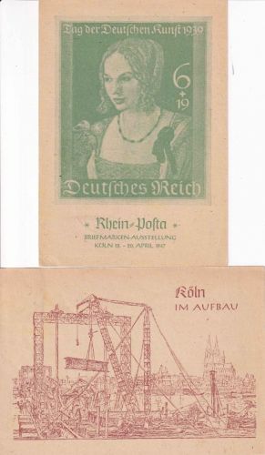 All.Bes. - Köln 1947 Rhein-Posta + LV-Tagung BDPh 2 Sonderkarten m. SST