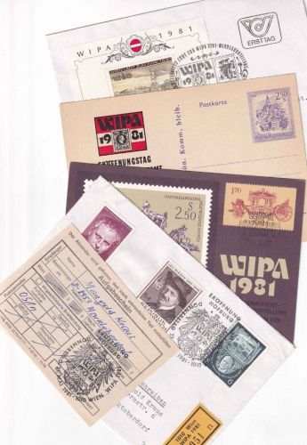 Österreich - WIPA 1981 4 Belege (u.a. 2x R-Brief m. Sonder-R-Zettel)