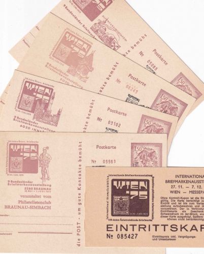 Österreich - Wien '75 4x1,50 S. Schönes Österrreich Ganzsache mit Zudruck + SST