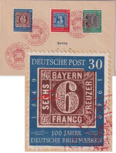 BRD - Frankfurt a/M. SST Tag der Briefmarke 1949 Satz 100 J. dt. Briefmarke PF !