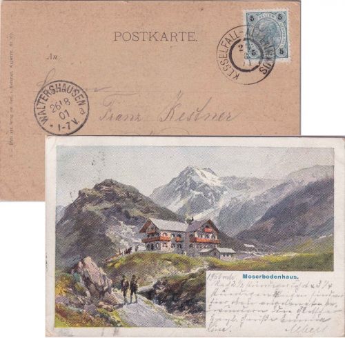 Österreich - Kesselfall-Alpenhaus 1901 K2 AK Moserbodenhaus n. Waltershausen
