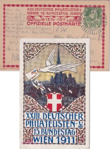 Österreich - 10 H. Privatganzsache XXIII. Dt. Philatelistentag SST Wien 1911