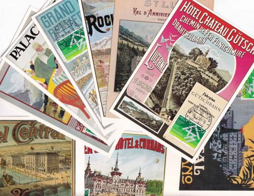 Schweiz - 40 Rp. 100 J. Schweiz. Hotelier-Verein 9 versch. Werbekarten 1982