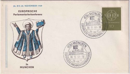 BRD - München 1959 Europäische Parlamentarierkonferenz SST/Schmuckkuvert