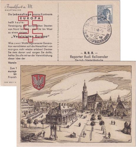 All.Bes. - Frankfurt a/M. 1948 100 J. Nationalversammlung SST/Sonderkarte