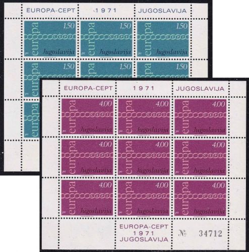 Jugoslawien - Europa/Cept 1971 1,50+4 Din. im Kleinbogen postfrisch
