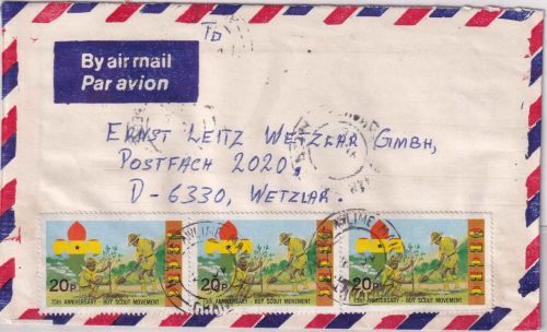 Ghana - 5x20 P. 75 J. Pfadfinder Luftpostbrief Kpedze-Awlime - Wetzlar 1982