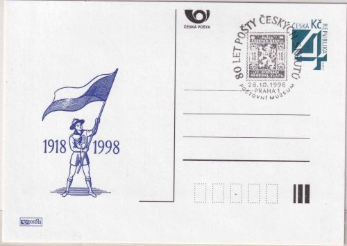 Tschechien - 4 K. Ganzsache priv. Zudruck Pfadfinder 1918-1998 SST Prag 1998