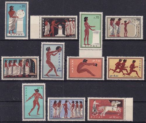 Griechenland - Olympiade 1960 Rom Satz/11 Werte postfrisch