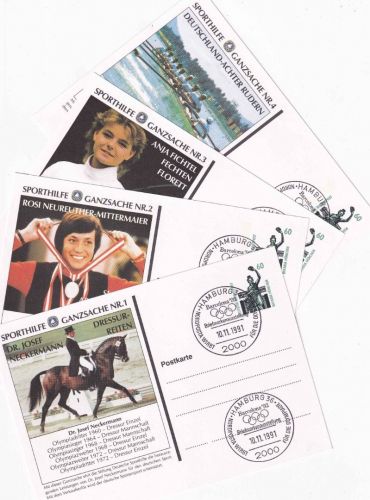 BRD - Sporthilfe Ganzsache Nr. 1/4 SST Hamburg Olympia Werbung 1991