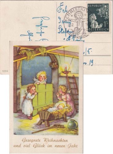 Österreich - Christkindl 22.12.1953 SST Weihnachtskarte n. Wien