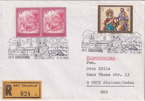 Österreich - Christkindl 19.12.1983 SST (11) Einschreibebrief n. Steinen