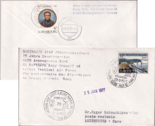 Belgien/Luxemburg - Militärpost No. 41 Brief SST 25 J. HQ NATO Armeegruppe Nord