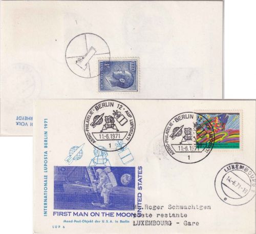 Berlin - Astro-Philatelie/Luposta 71 SST Schmuckkarte n. LUXEMBURG/postlagernd