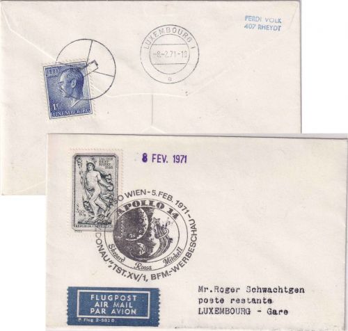 Österreich - Wien 1971 Apollo 17 SST Luftpostbrief n. LUXEMBURG/postlagernd
