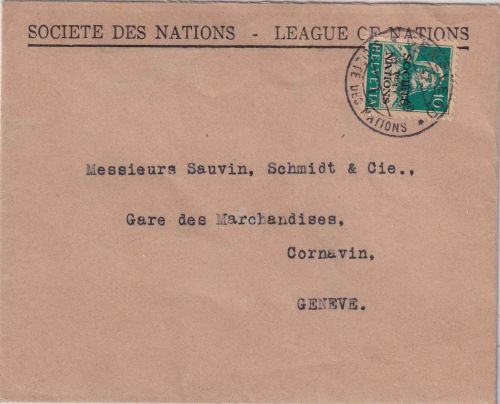 Schweiz/SDN - 10 Rp. Tell/Überdruck Ortsbrief Genf 7.1.29