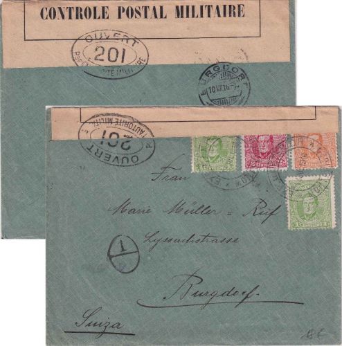 Uruguay - 4+2+2x1 C. Artigas Zensurbrief i.d. SCHWEiz Montevideo - Burgdorf 1916