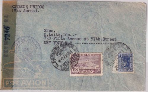 Uruguay - 68C. Rio Negro u.a. Luftpostbrief n. USA Montevideo - New York 1944