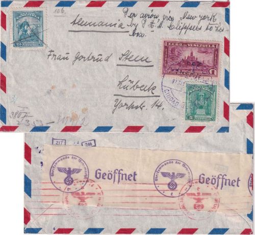 Venezuela - 1 B. Unabhängigkeit u.a. Lupo-Zensurbrief Ciudad Bolivar 1941
