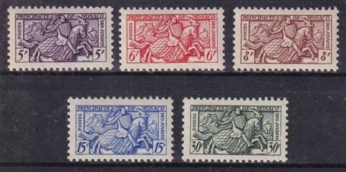 Monaco - Freimarken f. Visitenkarten 1955 Satz (5 Werte) postfrisch