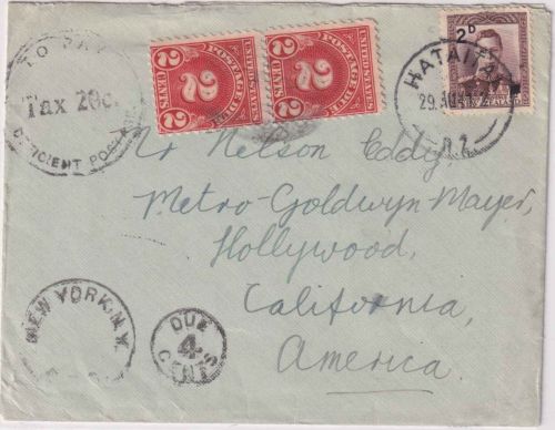 Australien - 2 P. Georg VI./Überdruck unterfrank. Brief n. USA Hataitai 1941