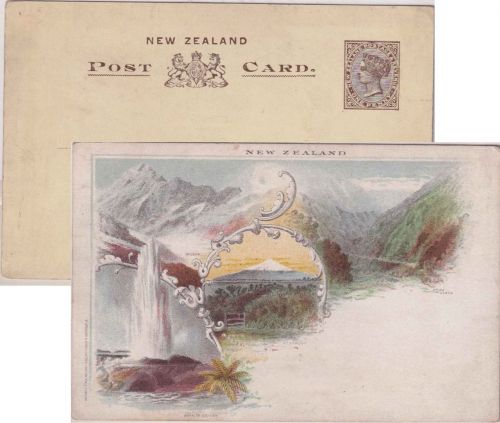Neuseeland - 1 P. Victoria Bildganzsache (Mt. Cook etc.) ungebraucht