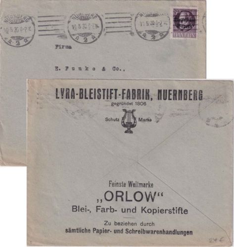Bayern - 80 Pfg. Ludwig/Volksstaat Brief i.d. SCHWEIZ Nürnberg 10.5.20