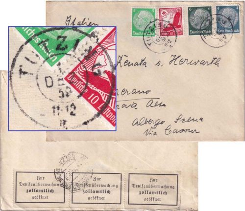 DR - Tutzing 1. DEZ 39 Reserve-K2 Zensurbrief n. ITALIEN (Meran)