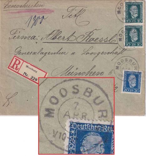 DR - Moosburg 7. APR 25 Reserve-K2 Einschreibebrief n. München