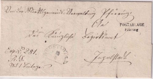 Bayern - Pförring Postablage L2 Dienstbrief n. Ingolstadt - mit Inhalt