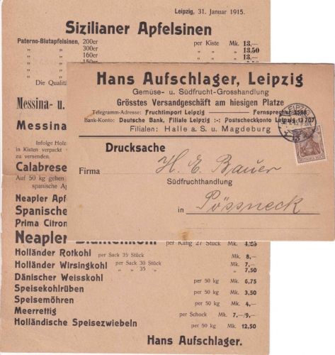 DR - 3 Pfg. Germania Drucksachenkarte (Fa. Aufschlager) Leipzig 13 - Pössneck